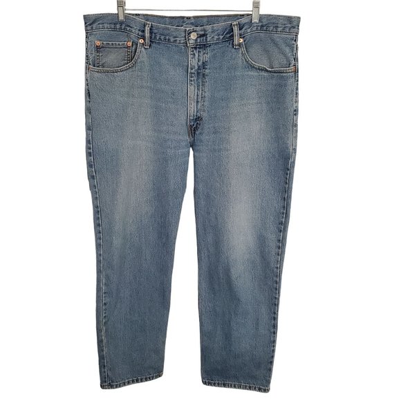 Levi's 550 Mens Size 42 x 30 Jeans Blue Denim Relaxed Tapered Leg #005504886